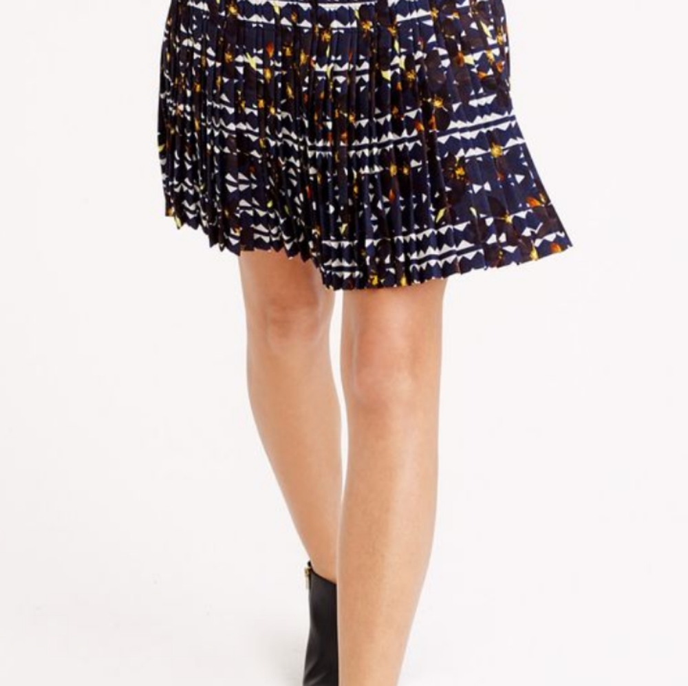 J Crew Pleated Lattice Skirt in Hidden Floral - 2
